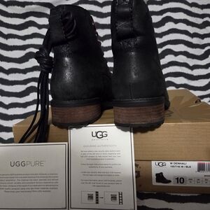 UGG Black Leather Moto Boots